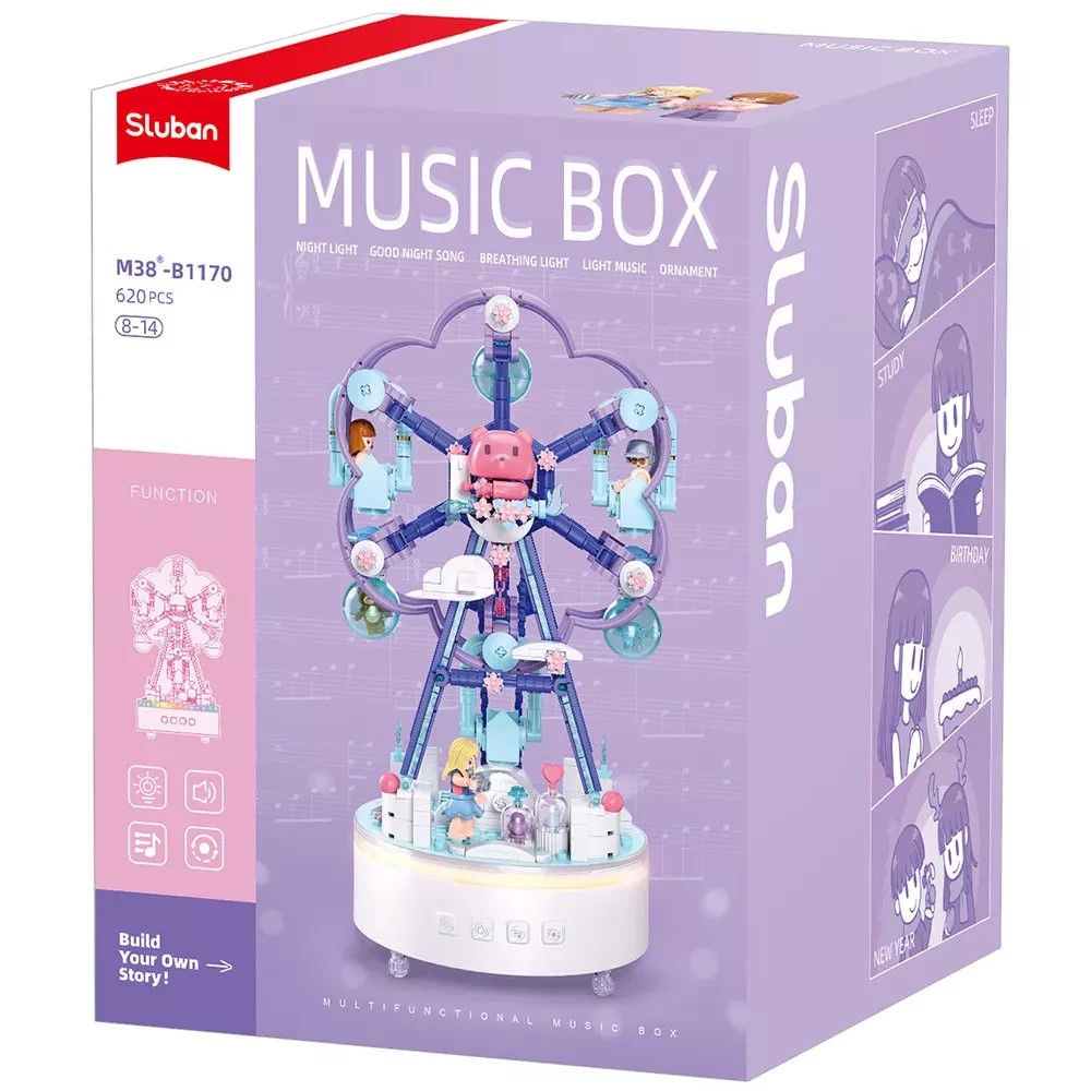 Конструктор Sluban Music Box Музыкальная карусель Аттракцион 620 дет. M38-B1170