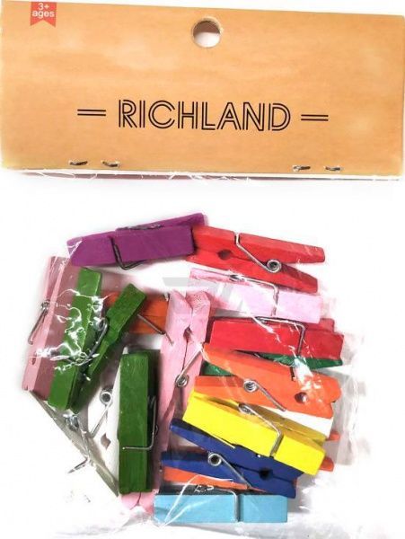 Прищепки декоративные пластиковые 2,5 см 20 шт.