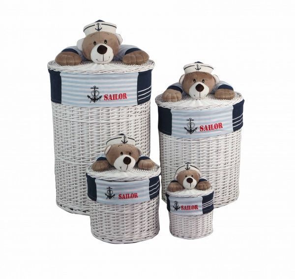 Кошик плетений з текстилем Tony Bridge Basket дитячий 37x45 см JM13-8RD-2 