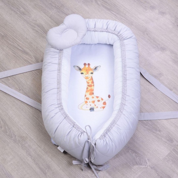 Кокон-переноска Baby Veres Giraffe grey 