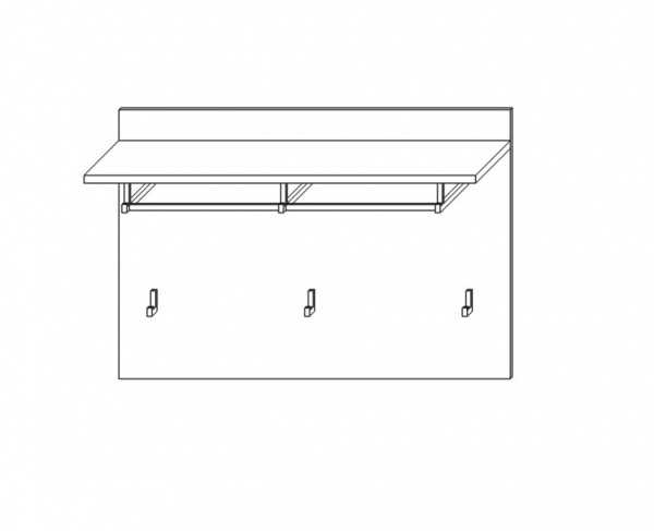 Вішалка з гачками SOKME Барселона білий/дуб артізан 