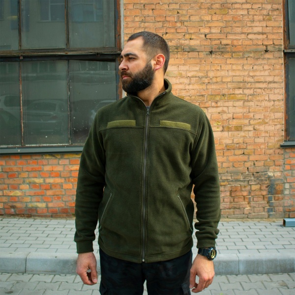 Кофта UkrCossacks на блискавці флісова чоловіча тактична 1.0 р. XXL хакі