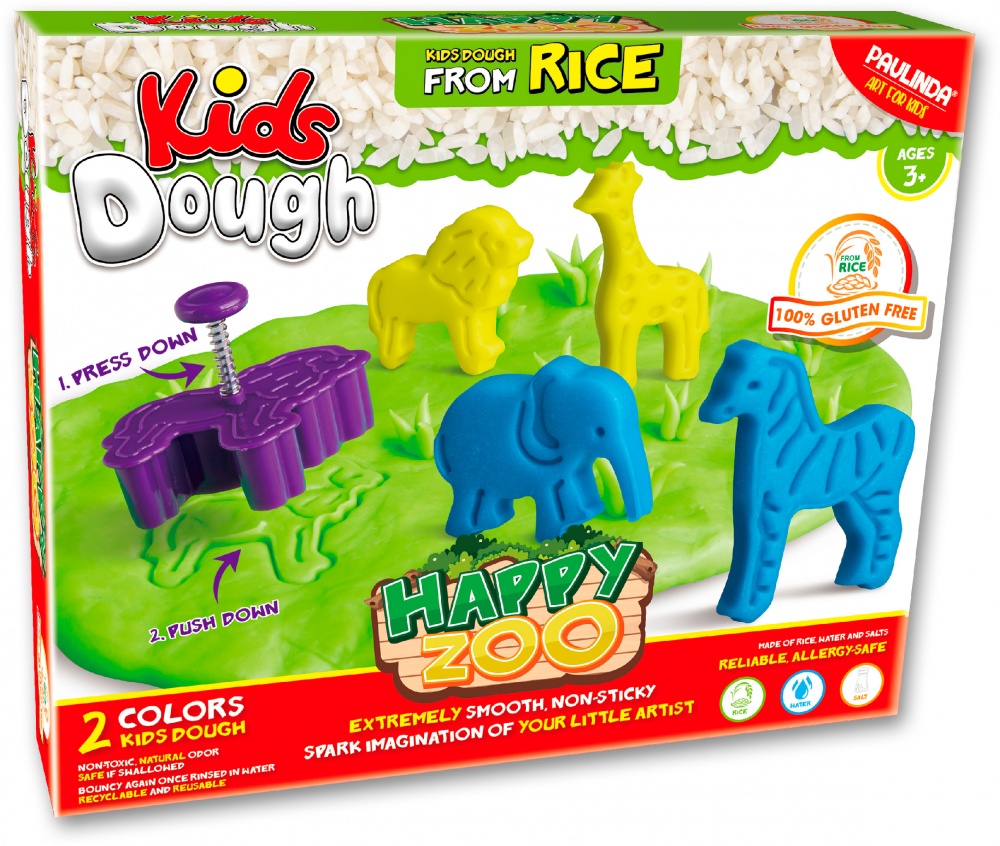 Набор для творчества Paulinda масса для лепки Kids Dough Веселый зоопарк 221002