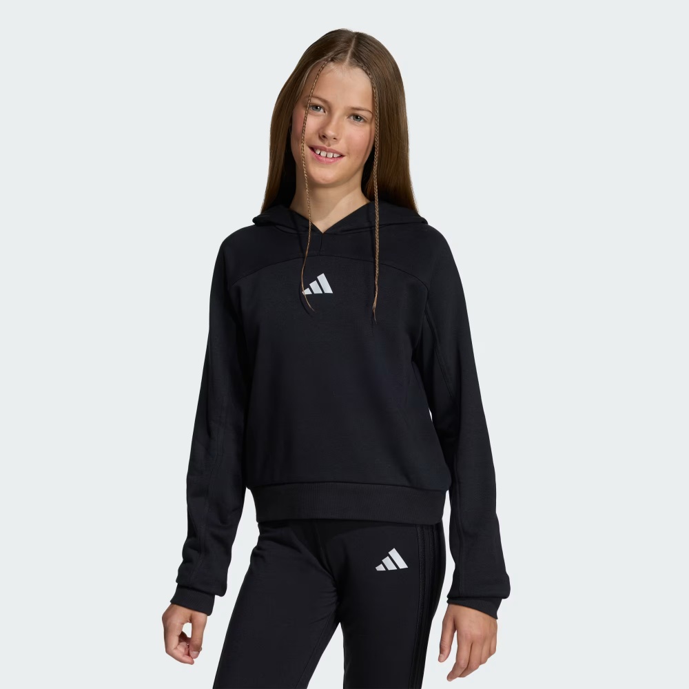 Джемпер Adidas JG GLAM SWT BLACK/SILVMT KB7047 р.128 чорний