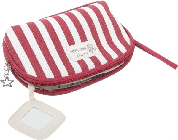 Косметичка Akcent Овал B5112 18х12 см белый с красным 