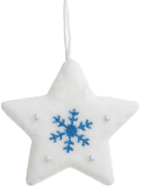 Декоративная подвеска Shunda звезда 13 см бело-синий SDF213412WB