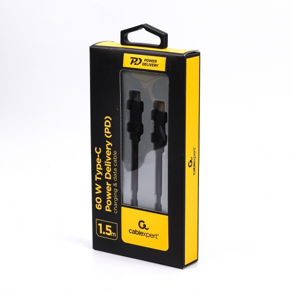 Кабель Cablexpert Power Delivery 60 Вт 1,5 м чорний (CC-USB2-CMCM60-1.5M) 
