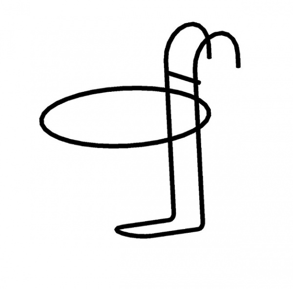 Держатель под круглый вазон с крючками ф140 мм (чёрный)