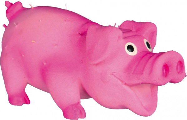 Игрушка для собак Trixie поросенок со щетиной и звуком латексный 10 см в ассортименте (35190)