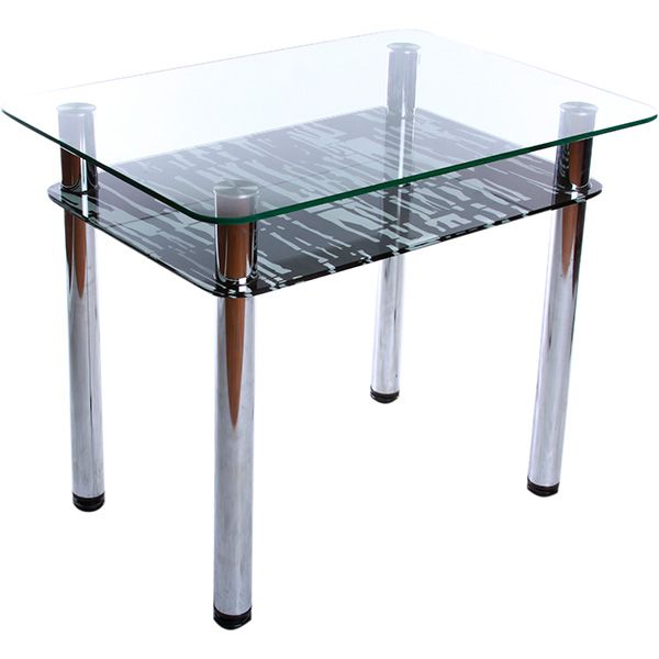 Стол кухонный 90x65 см черно-белый