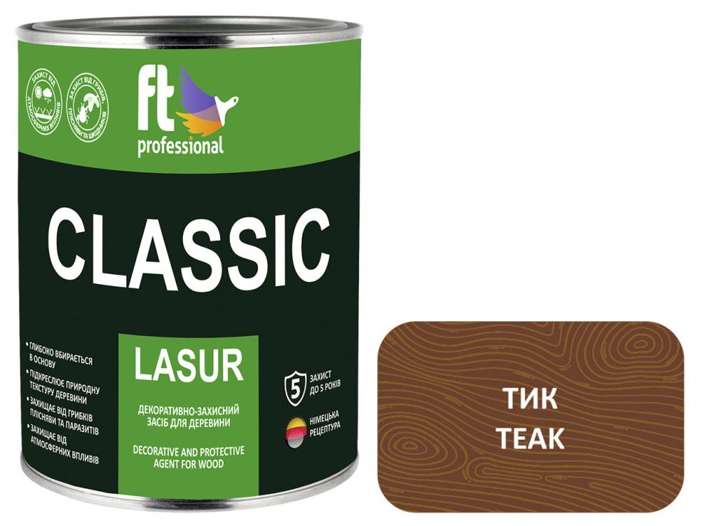 Защитное средство FT Professional CLASSIC LASUR тик шелковистый мат 0,9 л
