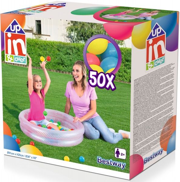 Басейн надувний Bestway з м'ячами Play pool 91x20 см колір в асортименті
