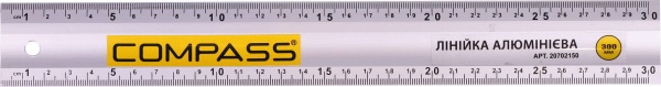 Лінійка Compass Л-300 алюмінієва анодована дві шкали 