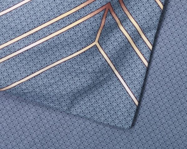 Комплект постельного белья Геометрия 1,5 голубой La Nuit 