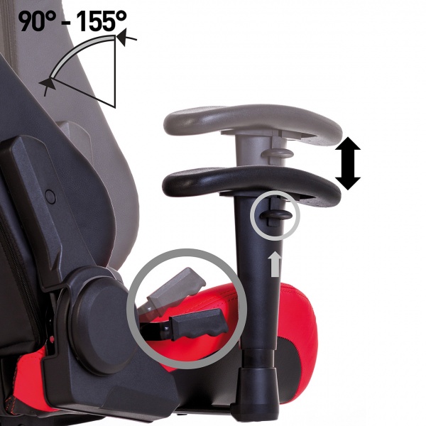 Крісло Nowy Styl HEXTER ML R1D TILT PL70 ECO/01 BLACK/RED FR чорний/червоний 