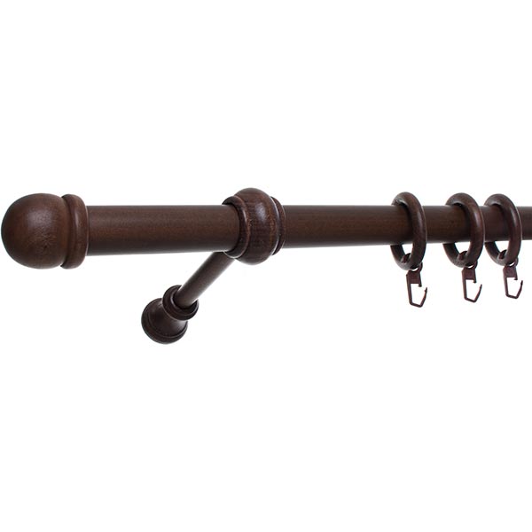 Карниз Gardinia Bona одинарный укомплектованный d28 мм 160 см орех 