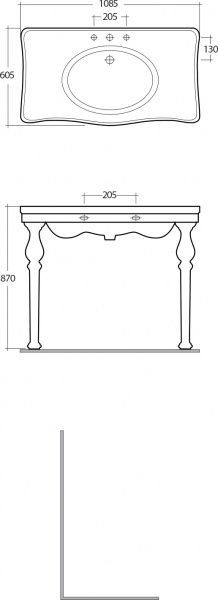 Умивальник R.A.K. Deluxe DC0101AWHA з ніжками AL0102AWHA