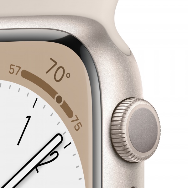 Смарт-часы Apple Watch Series 8 GPS 41mm Starlight Aluminium Case with Starlight Sport Band