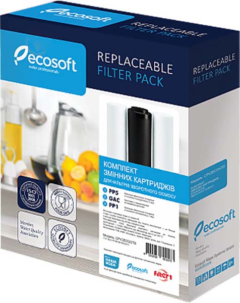 Комплект картриджів Ecosoft 1-2-3 для фільтрів зворотного осмосу 
