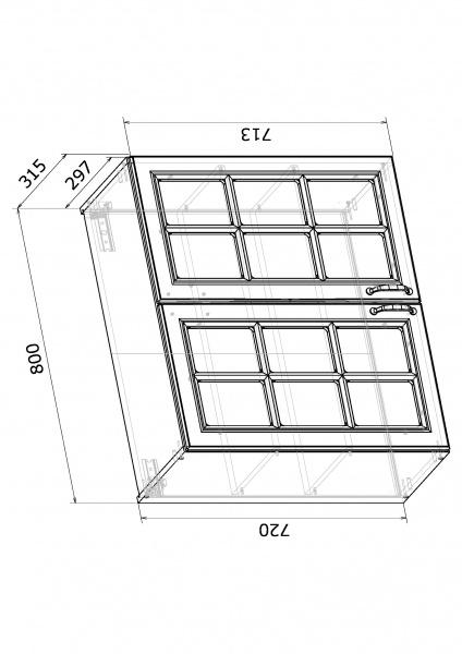 Шкаф верхний ВТ МС Глория В 80х72х31,5 см белый/дуб артизан Грейд
