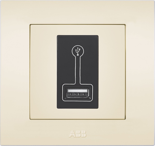 Розетка USB ABB Cosmo титан 619-011400-142