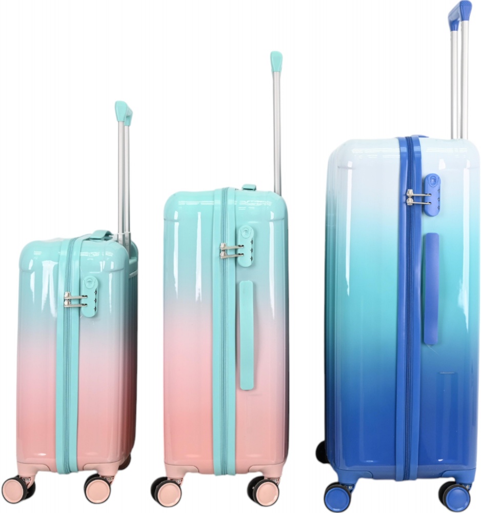 Чемодан Compass MS-2693 61 л розовый с голубым 44x26x65 см M