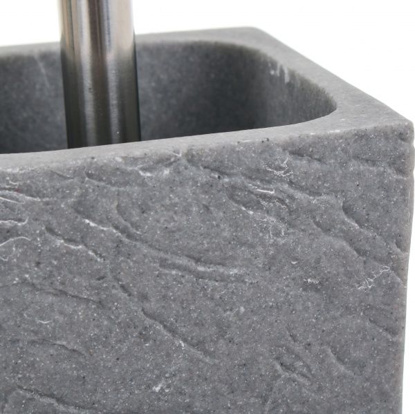 Йоржик для унітаза Luna rock чорний із сірою колбою