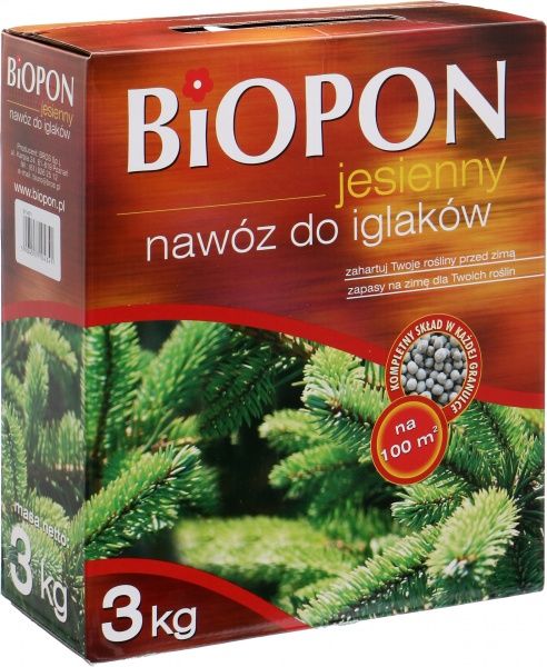 Добриво мінеральне Biopon осіннє для хвойних рослин 3 кг