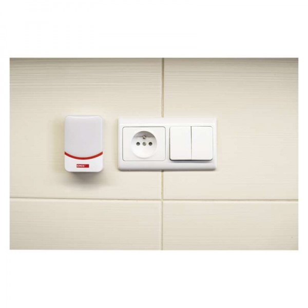 Звонок беспроводной Emos P5732 c кнопкой белый PЗ5732