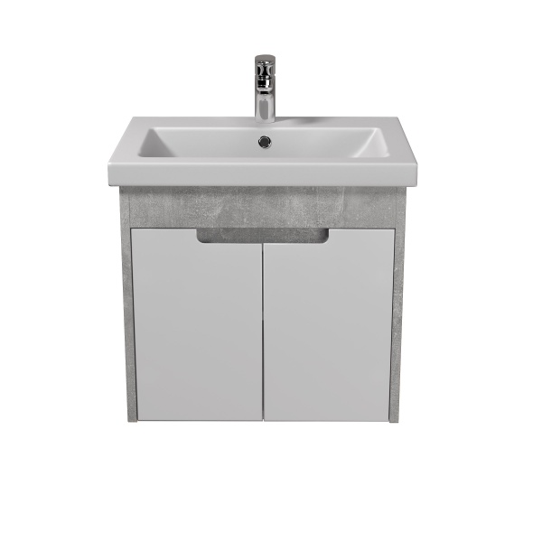 Тумба подвесная Мойдодыр Smart Loft 60-A бетон с белым