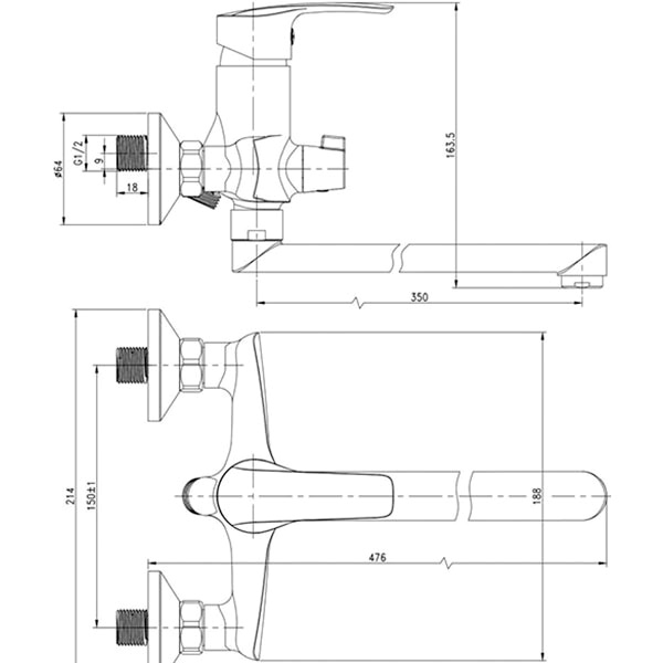 Змішувач для ванни Imprese Blatna 35185