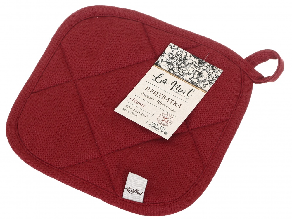 Прихватка Шипшина 20x20 см бордовий La Nuit
