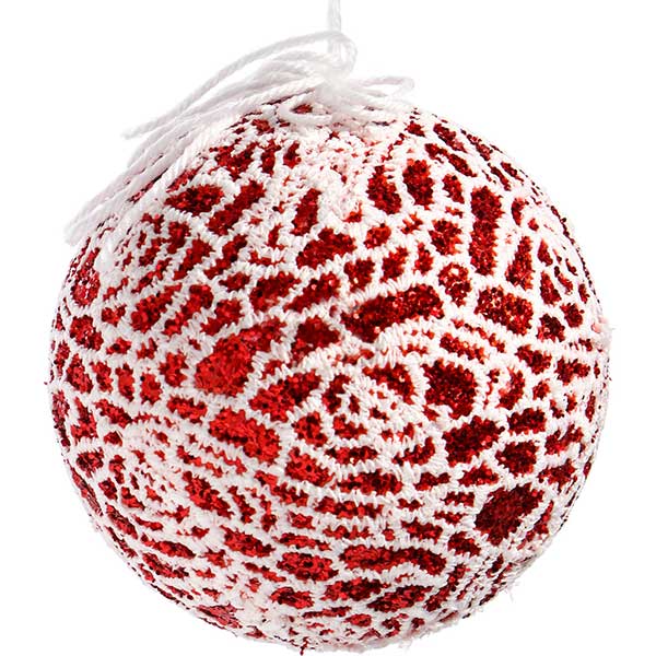 Шарик новогодний Ажурная паутинка SDA901120R 120 мм