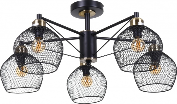 Светильник потолочный Accento lighting Sicilia 5x60 Вт E14 черный ALHu-KC11099-5 