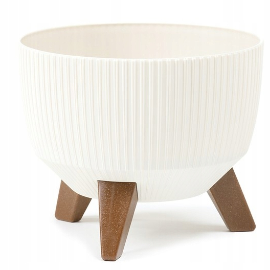 Вазон пластик ROMA jumper 29х18,3 см круглий кремовий 9,3 л Ламела (9749577)