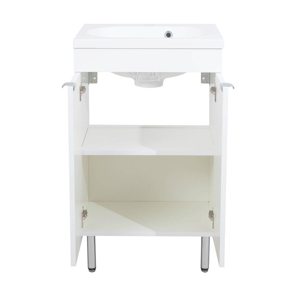 Тумба RIO (білий мат) з умивальником Status 50 см