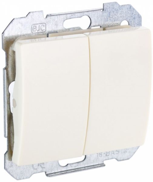 Выключатель проходной двухклавишный Siemens Iris без подсветки 16 А 250В IP20 кремовый 18510 A