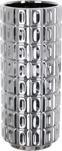 Ваза керамическая серебряная Silver 10,5x10,5x25 см