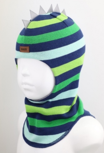 Шапочка детская для мальчика Beezy Дино р.47-49 в полоску 1715 
