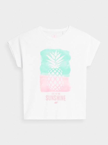 Футболка 4F TSHIRT F396 4FJSS23TTSHF396-10S р.164 білий
