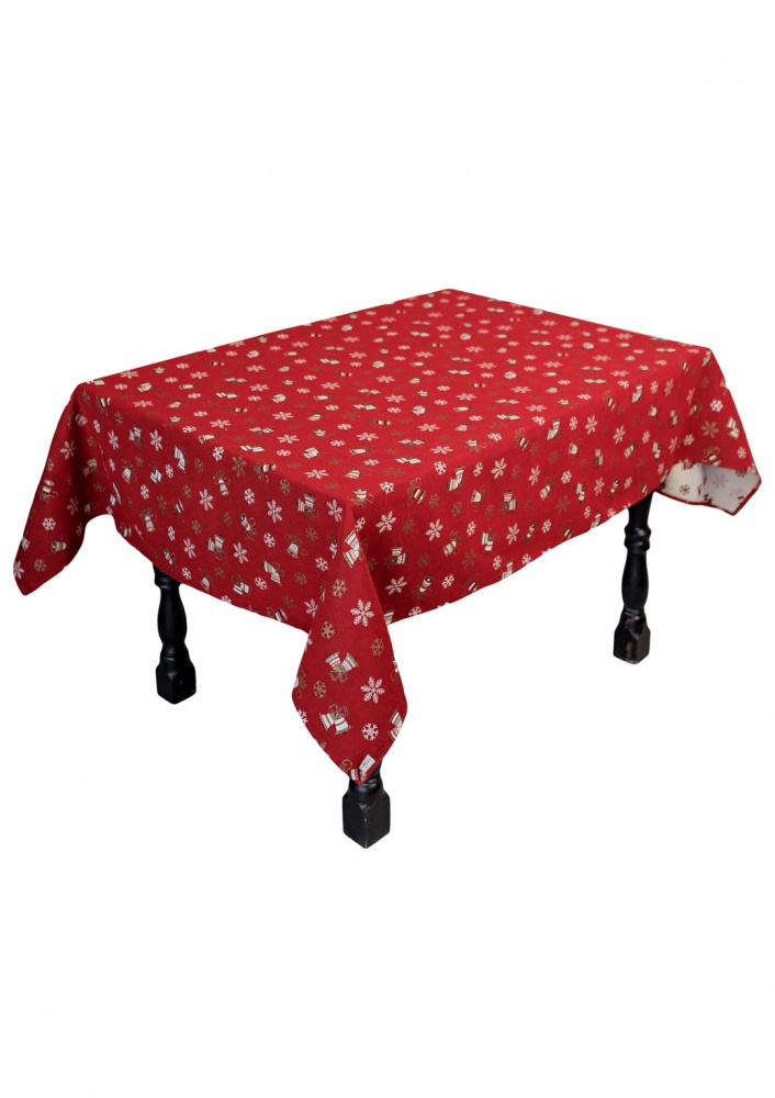 Скатерть Колокольчики на красном 136x180 см Прованс