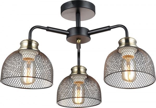 Люстра стельова Altalusse 3x40 Вт E27 чорний/антична бронза INL-6144C-03 