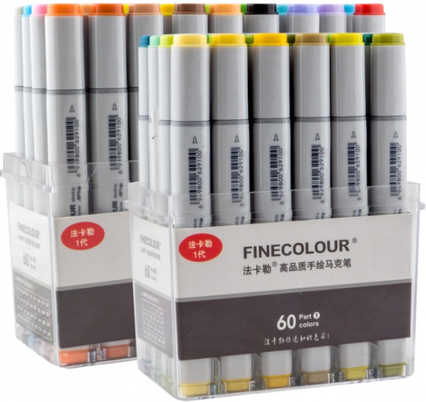 Набір двосторонніх маркерів FINECOLOUR Sketchmarker 60 кольорів EF100-TB60 різнокольоровий 