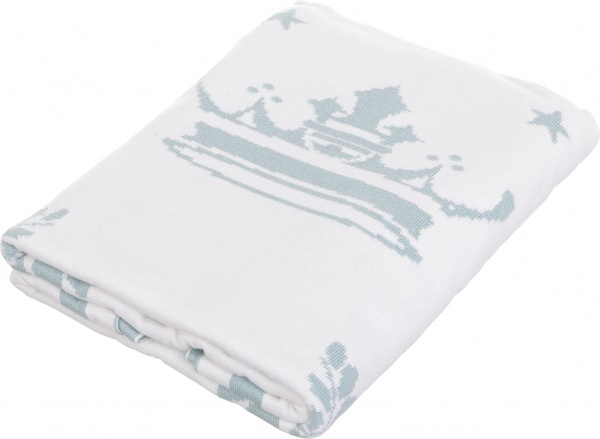 Плед Корона 90x100 см белый с ментоловым 