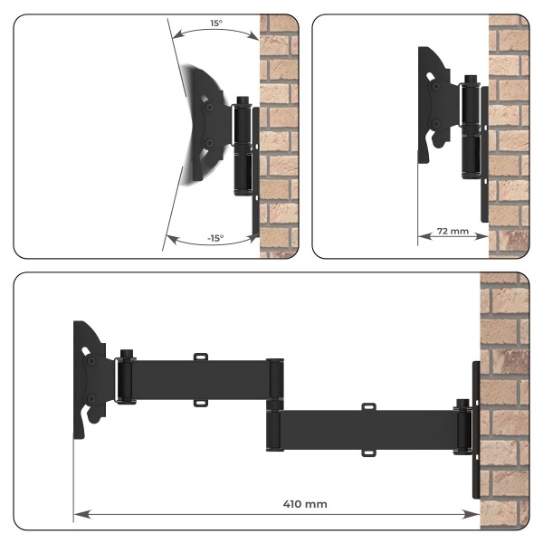 Крепление для телевизора HausMark TWBR-211 поворотно-наклонные 10