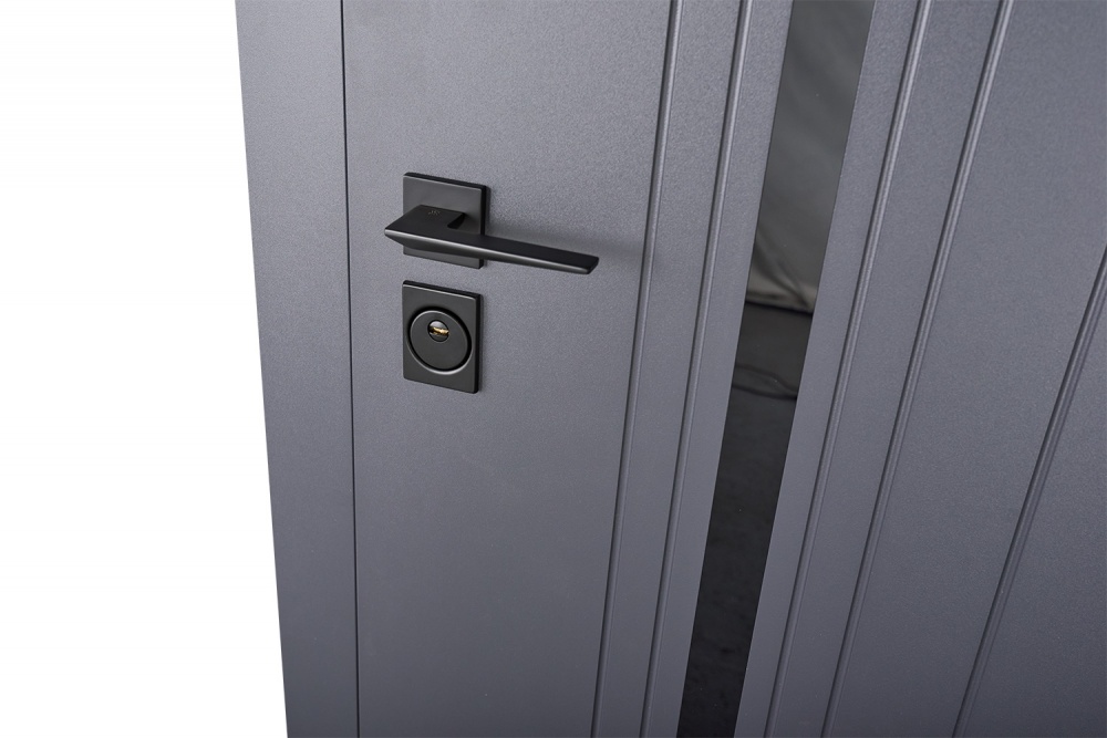 Дверь входная Abwehr КС (581+551) 096L (АЦС)+(ОксБ) антрацит / бетон снежный 2050x960 мм левая