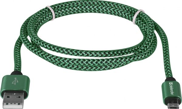 Кабель Defender microUSB 1 м зелений (87804) 