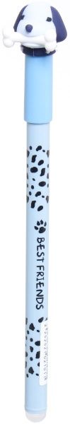 Ручка гелевая пиши-стирай Щенок голубая 