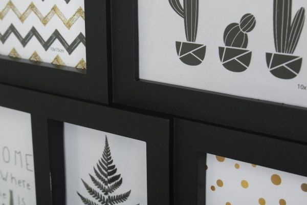 Коллаж на 5 фото 37х31х2,3 см 10x15 см черный 