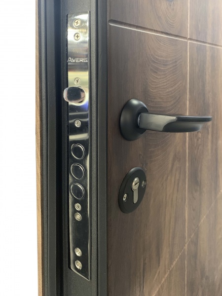 Дверь входная Министерство дверей Оптима 257 спил дерева коньячный 2050х860 мм левая